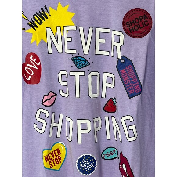 Rampage Sweatshirt Womens Small Graphic Top Purple Fall Casual Shirt Shopping - Picture 3 of 12